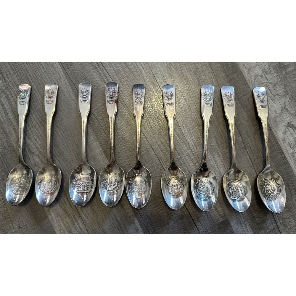 International 1776-1976‎ Bicentennial Silver-plated Spoons Lot Of 9